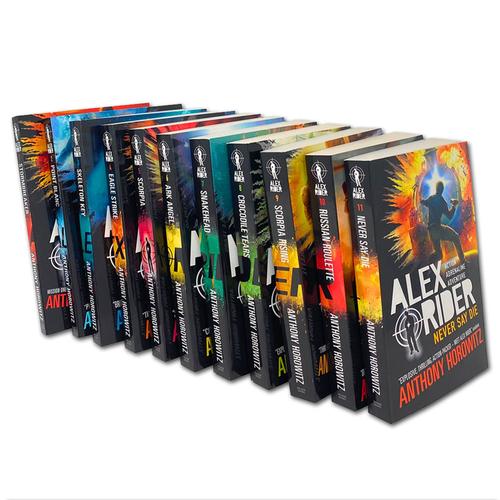 ["9781406399158", "alex rider", "alex rider book series", "alex rider books", "alex rider books in order", "alex rider box set", "alex rider series", "anthony horowitz", "anthony horowitz alex rider", "anthony horowitz alex rider books", "anthony horowitz books", "anthony horowitz new book", "ark angel", "children bestselling books", "children books", "children collection", "children gift set", "Childrens Books (11-14)", "cl0-PTR", "crocodile tears", "eagle strike", "never say die", "point blanc", "rider books", "russian roulette", "scorpia", "scorpia rising", "skeleton key", "snakehead", "stormbreaker", "young adults"]