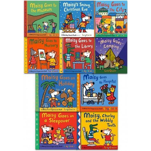 ["9781406344516", "Charley and the Wobbly Tooth", "Childrens Books (3-5)", "cl0-low", "cl0-PTR", "Infants", "Lucy Cousins", "Maisy", "Maisy Christmas Eve", "Maisy Goes Camping", "Maisy Goes on a Sleepover", "Maisy Goes on Holiday", "Maisy Goes to Hospital", "Maisy Goes to Library", "Maisy Goes to Nursery", "Maisy Goes to the City", "Maisy Goes to the Museum", "maisy maisy mouse", "maisy mouse book collection", "maisy mouse book set", "maisy mouse books", "Maisy Mouse collection", "Maisy Mouse First Experiences"]