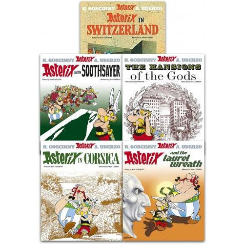 Asterix Series 4 Collection 5 Books Set Book 16-20 Asterix In Switzerland The Mansions Of The Gods.. - books 4 people