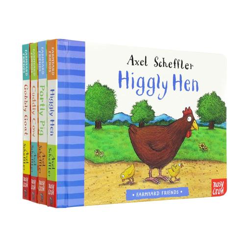 Farmyard Friends Series 4 Books Collection Set by Axel Scheffler (Higgly Hen, Portly Pig, Cuddly Cow & Gobbly Goat)